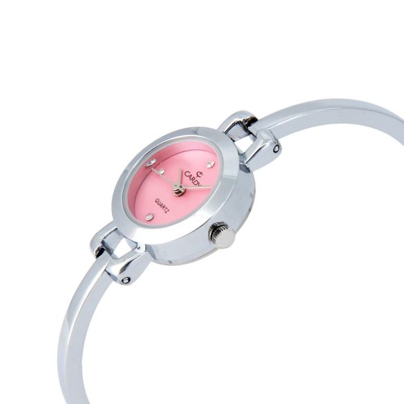 Cardy női karóra, ezüst színű fémtok, ezüst színű fémcsat, rózsaszínű számlap, quartz szerkezet, cseppmentes vízállóság