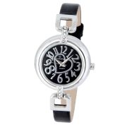 Cardy női karóra, ezüst színű tok kő díszítéssel, fekete szíj, fekete számlap, quartz szerkezet, cseppmentes vízállóság Cardy női karóra, ezüst színű tok kő díszítéssel, fekete szíj, fekete számlap, quartz szerkezet, cseppmentes vízállóság