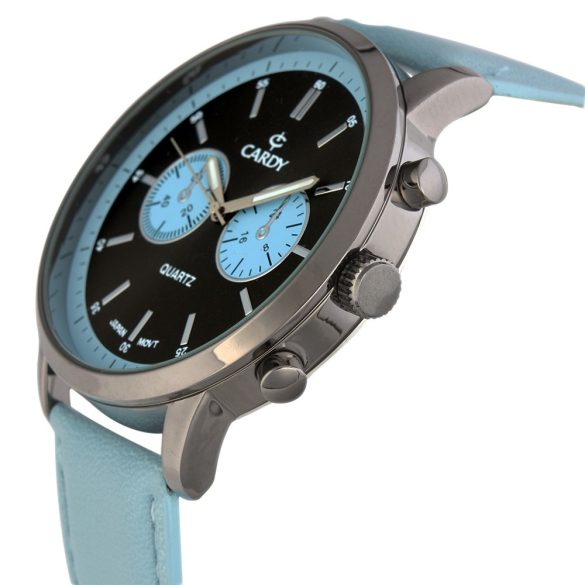 Ceas de bărbați CARDY, culoare cenușie (gun color) curea piele