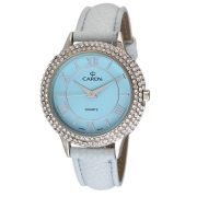 Ceas de damă argintiu CARDY, curea piele