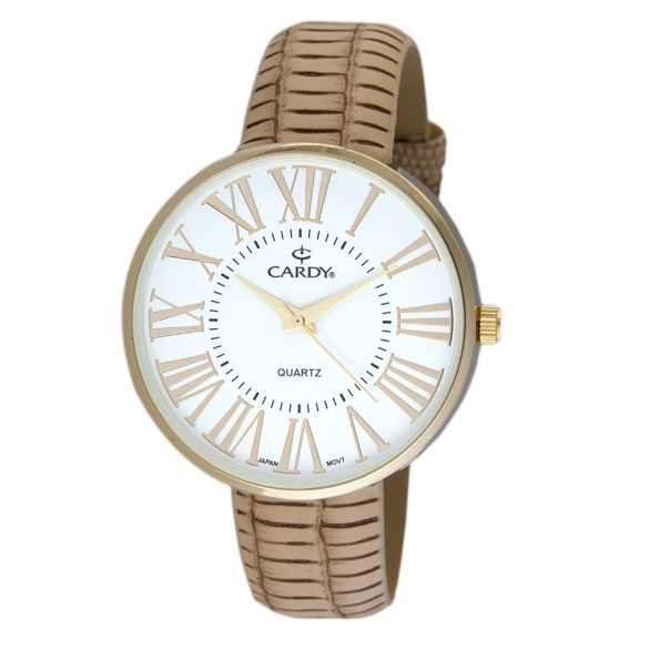Ceas de damă auriu CARDY, curea piele