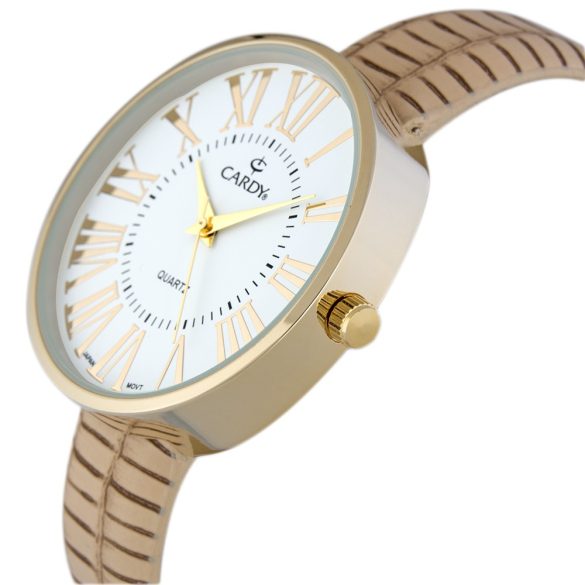 Ceas de damă auriu CARDY, curea piele