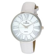 Ceas de damă argintiu CARDY, curea piele Ceas de damă argintiu CARDY, curea piele