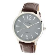 Cardy 2655-4 ceas de bărbați cu curea neagră din piele, carcasă argintiu, cadran argintiu Cardy 2655-4 ceas de bărbați cu curea neagră din piele, carcasă argintiu, cadran argintiu