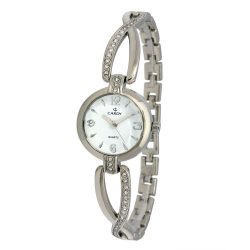   Cardy 2656-3 ceas de damă cu brățară și cadran argintiu, cadran alb