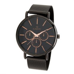   Cardy 2656-5 ceas de bărbați cu brățară și carcasă neagră, cadran negru