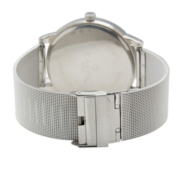Cardy 2657-1 ceas de bărbați cu brățară și carcasă argintiu, cadran alb