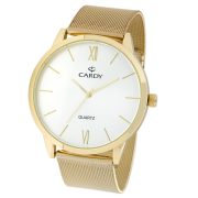 Cardy 2657-3 ceas de bărbați cu brățară și carcasă auriu, cadran argintiu Cardy 2657-3 ceas de bărbați cu brățară și carcasă auriu, cadran argintiu