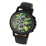 Ceas bărbătesc CARDY, mecanism quartz, carcasă neagră, curea verde, cadran verde în stil de camuflaj Ceas bărbătesc CARDY, mecanism quartz, carcasă neagră, curea verde, cadran verde în stil de camuflaj