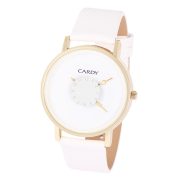 Ceas bărbătesc CARDY, mecanism quartz, carcasă aurie, curea albă, cadran alb Ceas bărbătesc CARDY, mecanism quartz, carcasă aurie, curea albă, cadran alb