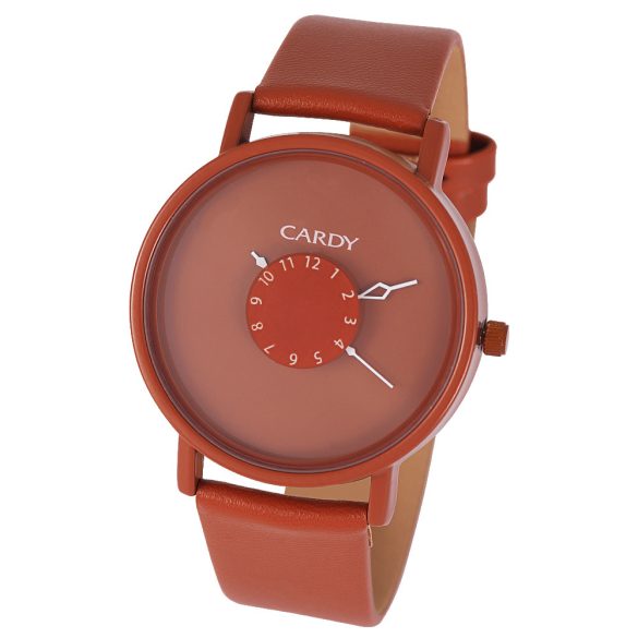 Ceas bărbătesc CARDY, mecanism quartz, carcasă maro, curea maro, cadran maro