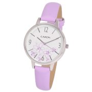 Ceas de damă Cardy, carcasă argintie, curea mov, cadran alb Ceas de damă Cardy, carcasă argintie, curea mov, cadran alb