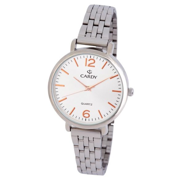 Cardy női fémcsatos karóra, quartz, ezüst színű tok és csat, ezüst színű számlap