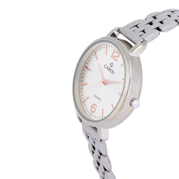 Cardy női fémcsatos karóra, quartz, ezüst színű tok és csat, ezüst színű számlap