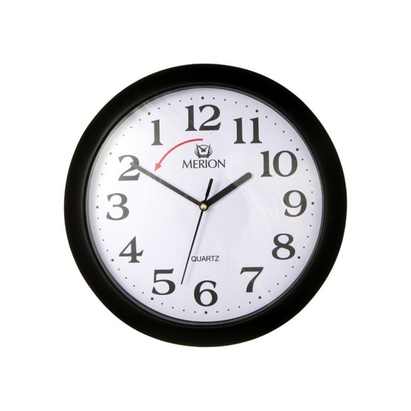 3510-1 Merion ceas de perete cu sens inversat, quartz, negru 