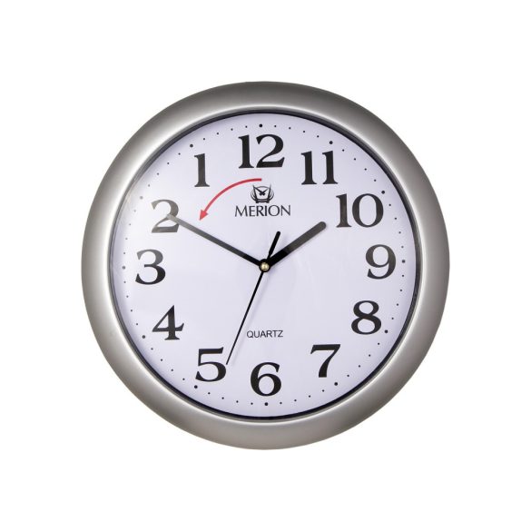3510-8 Merion ceas de perete cu sens inversat, quartz, argintiu