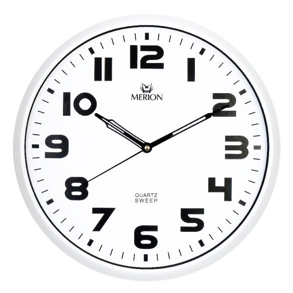 Merion falióra, quartz, fehér színű műanyag tok, sweep (halk járású), arab számos fehér színű számlap