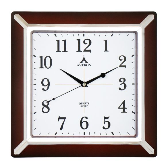 Ceas de perete Astron, culoare maro, mecanism silențios (sweep)