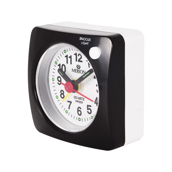 Ceas deșteptător MERION, mecanism quartz, culoare neagră
