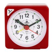 Merion ébresztőóra, quartz, bordó színű műanyag tok, fehér arab számos számlap Merion ébresztőóra, quartz, bordó színű műanyag tok, fehér arab számos számlap