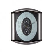   3879-8 Merion ceas de perete cu termometru + higrometru, negru, silențios