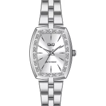  Q&Q női fémcsatos karóra, quartz, ezüst színű tok és csat, ezüst színű számlap, QC13J201Y