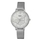   Q&Q női fémcsatos karóra, quartz, ezüst színű tok és csat, fehér számlap, QB57J204Y