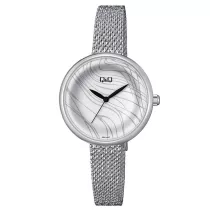   Q&Q női fémcsatos karóra, quartz, ezüst színű tok és csat, fehér számlap, QZ41J018Y