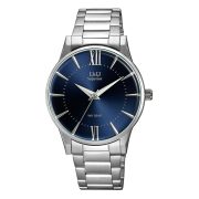   Q&Q férfi fémcsatos karóra, quartz, ezüst színű acél tok, ezüst színű csat, kék számlap, (Superior) S398J212Y