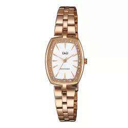   Q&Q női karóra, quartz, rózsaarany színű tok, rózsaarany színű karcsat, fehér számlap, QC13J011Y