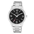   Q&Q férfi karóra, quartz, ezüst színű tok, ezüst színű karcsat, fekete számlap, (Superior) S00A-001VY