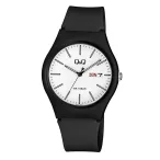   Q&Q karóra, quartz, fekete színű tok, fekete színű szíj, fehér számlap, 100 m (10 ATM) A212J001Y