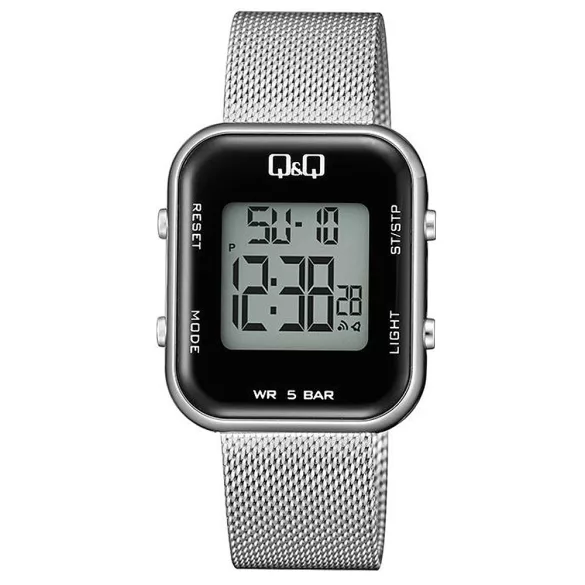 Q&Q női karóra, quartz/LCD, ezüst színű tok, ezüst színű acél karcsat, M207J010Y