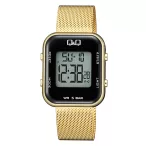   Q&Q női karóra, quartz/LCD, arany színű tok, arany színű acél karcsat, M207J012Y