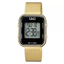   Q&Q női karóra, quartz/LCD, arany színű tok, arany színű acél karcsat, M207J012Y