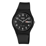   Q&Q karóra, quartz, fekete színű műanyag tok, fekete színű számlap, fekete színű műanyag szíj, 100 m (10 ATM) A212J004Y