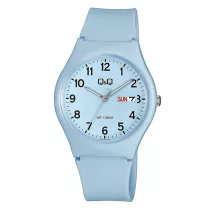   Q&Q karóra, quartz, kék színű műanyag tok, kék színű számlap, kék színű műanyag szíj, 100 m (10 ATM) A212J006Y