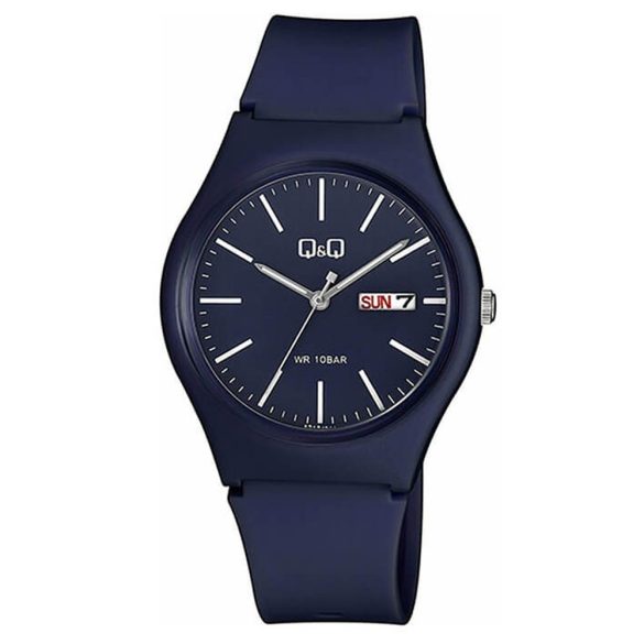 Q&Q férfi karóra, quartz, kék színű műanyag tok, kék színű számlap, kék színű műanyag szíj, A212J012Y