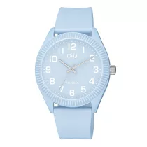   Q&Q női karóra, quartz, kék színű műanyag tok, kék színű számlap, kék színű műanyag szíj, V12A-009VY