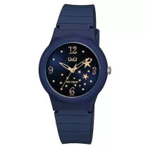   Q&Q női karóra, quartz, kék színű műanyag tok, kék színű számlap, kék színű műanyag szíj, V34A-001VY
