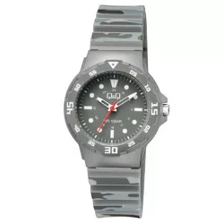   Q&Q gyerek karóra, quartz, szürke színű műanyag tok, szürke színű számlap, szürke színű műanyag szíj, V07A-013VY