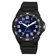 Q&Q férfi karóra, quartz, fekete színű műanyag tok, kék színű számlap, fekete színű műanyag szíj, VS44J004Y Q&Q férfi karóra, quartz, fekete színű műanyag tok, kék színű számlap, fekete színű műanyag szíj, VS44J004Y