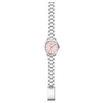   Q&Q női karóra, quartz, ezüst színű fémtok,  rózsaszínű számlap, ezüst színű acél karcsat, C05A-523PY