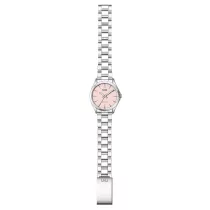  Q&Q női karóra, quartz, ezüst színű fémtok,  rózsaszínű számlap, ezüst színű acél karcsat, C05A-523PY