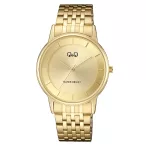   Q&Q férfi karóra, quartz, arany színű fémtok, pezsgő színű számlap, arany színű acél karcsat, C62A-003PY