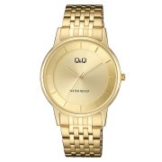   Q&Q férfi karóra, quartz, arany színű fémtok, pezsgő színű számlap, arany színű acél karcsat, C62A-003PY
