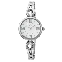   Q&Q női karóra, quartz, ezüst színű fémtok, ezüst színű számlap, ezüst színű fémcsat, F10A-001PY