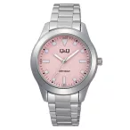   Q&Q női karóra, quartz, ezüst színű fémtok, rózsaszínű számlap, ezüst színű acél karcsat, Q35B-006PY