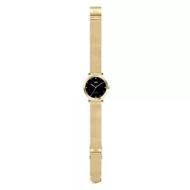   Q&Q női karóra, quartz, arany színű fémtok, fekete színű számlap, arany színű acél karcsat, C35A-014PY