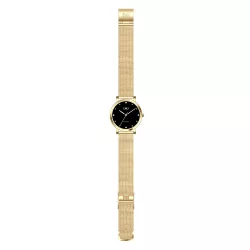   Q&Q női karóra, quartz, arany színű fémtok, fekete színű számlap, arany színű acél karcsat, C35A-014PY